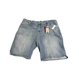 Gloria Vanderbilt Denim Amanda Bermuda Shorts Pockets Stretch Blue Size 22W NWT
